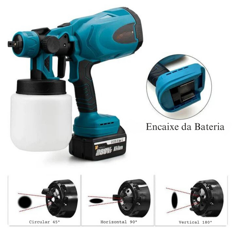 Pulverizador de tinta à Bateria 20V 1200ml com Carregador Bivolt
