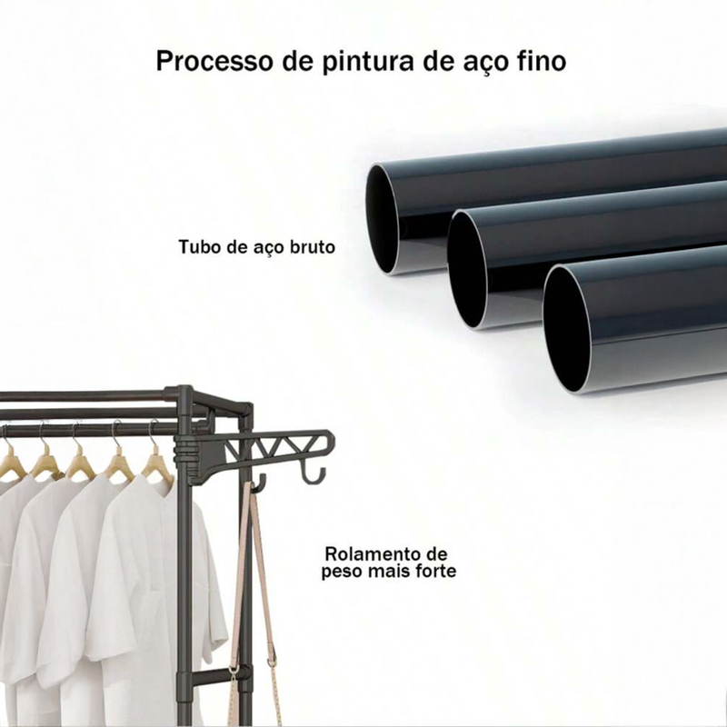 Guarda Roupa Dobrável Closet Aberto Organizador Aço