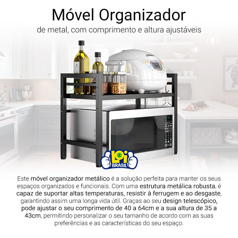 Rack Metálico Multiuso Ajustável Para Microondas