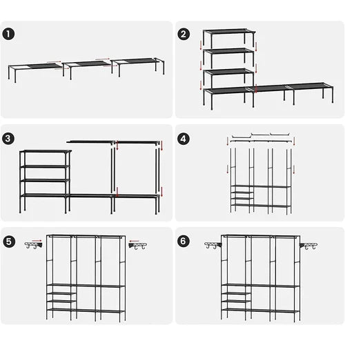Guarda Roupa Dobrável Closet Aberto Organizador Aço